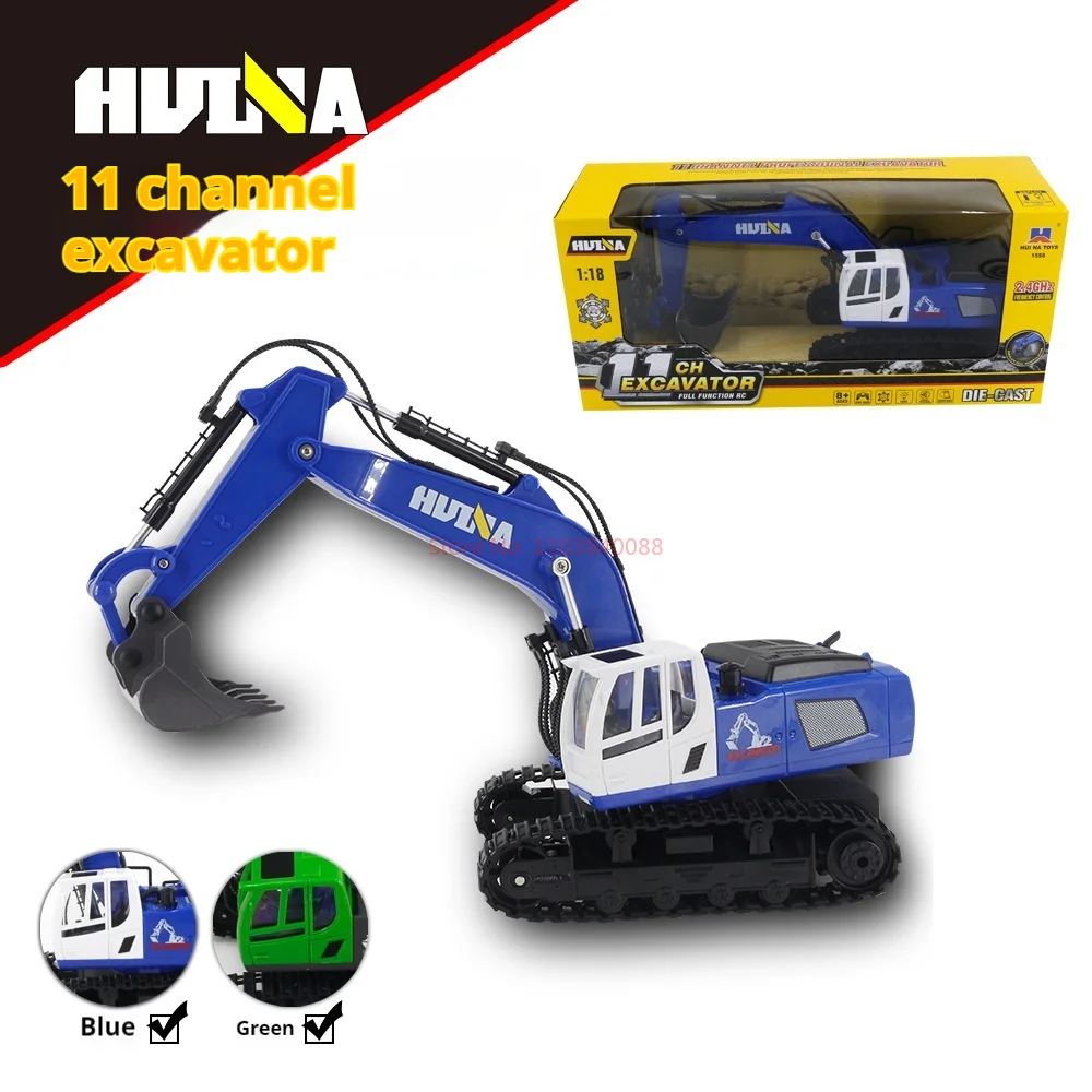 Huina 1/14 1558 11 Kanaals Op Afstand Bestuurbare Legering Graafmachine Engineering Voertuig Simulatie Model Speelgoed Jongen Cadeau Vakantie Cadeau