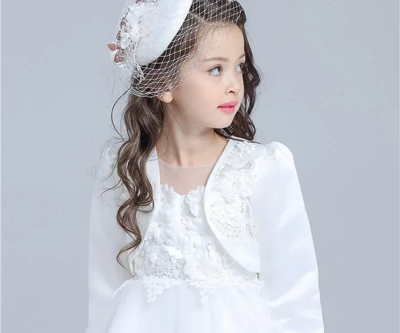 White Girls Outcoat for Wedding Kids Cardigan Jacket Coat Princess Girls Clothes  Kid Coat  Kids Jacket 2 3 4 6 8 10 12 Years