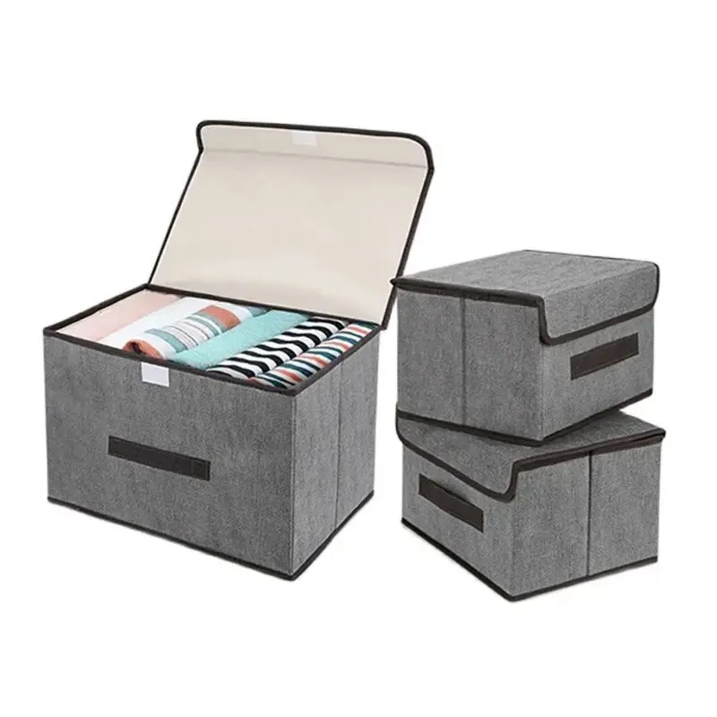 1PC Fold Non Woven Fabric Storage Box Gray Home Supplies Clothing Underwear Sock And Kid Toy Storage Organizer Cosmetics