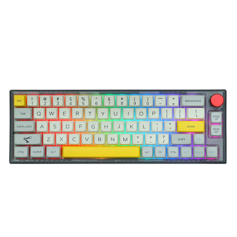 Top TH66 65% Hot Swappable RGB 2.4Ghz/Bluetooth 5.0/Wired Wireless Mechanical Keyboard MDA PBT Keycaps teclado mecânico