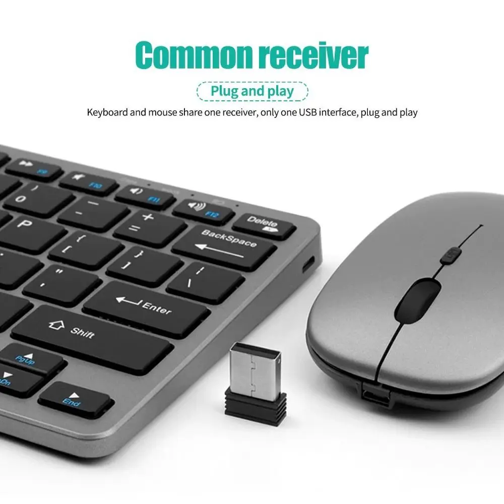 Portable 2.4G Wireless Keyboard Mouse Set Bluetooth 5.0 2 Modes Keyboard Mouse Combo Ultra-thin Bluetooth Keyboard For Laptop