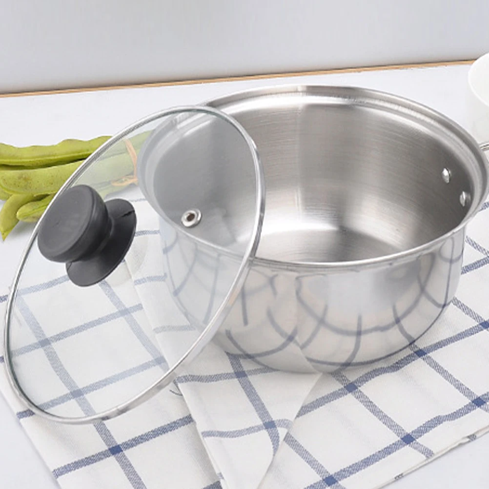 

Small Milk Pot Cooking Pots with Lids Induction Pan Saucepan Soup Stainless Steel