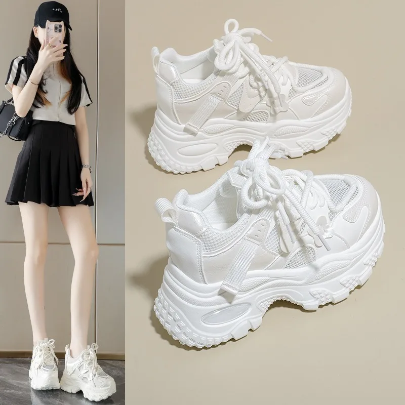

New Arrival Super Thick Bottom Dad Shoes Women's Soft Bottom Non-tiring Casual Shoes Small Height Increasing Shoes for Women