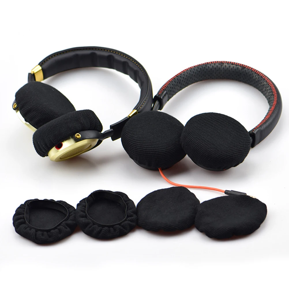 

2Pcs Universal Headset Covers Stretchable Fabric Washable Sweat Absorption Fits 6-8.5cm Ear Pads Headphone Cover