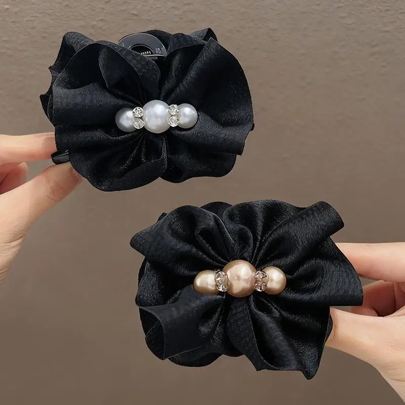 مشبك شعر لؤلؤي أنيق للنساء، نمط حلو جديد خلف الرأس، مشبك سمك القرش، إكسسوارات شعر عصرية متعددة الاستخدامات