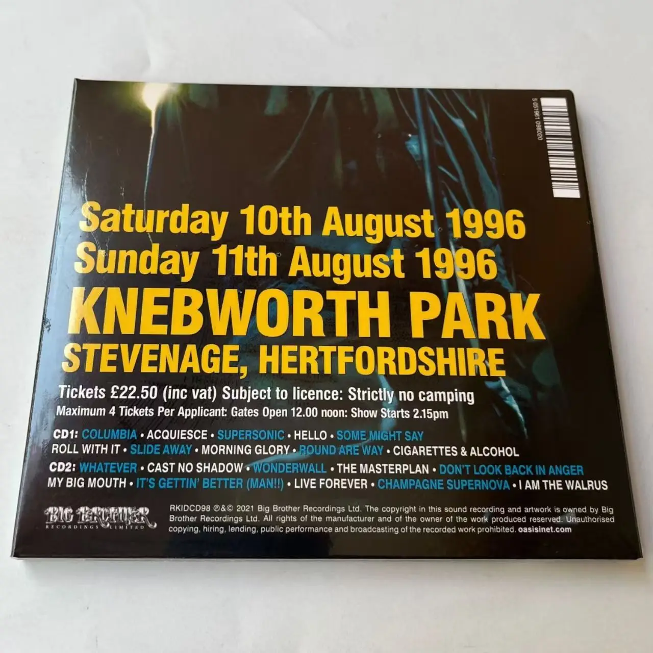 الكلاسيكية واحة الموسيقى CD Knebworth 1996 ألبوم القرص المدمج تأثيري CD وكمان 2CD #2