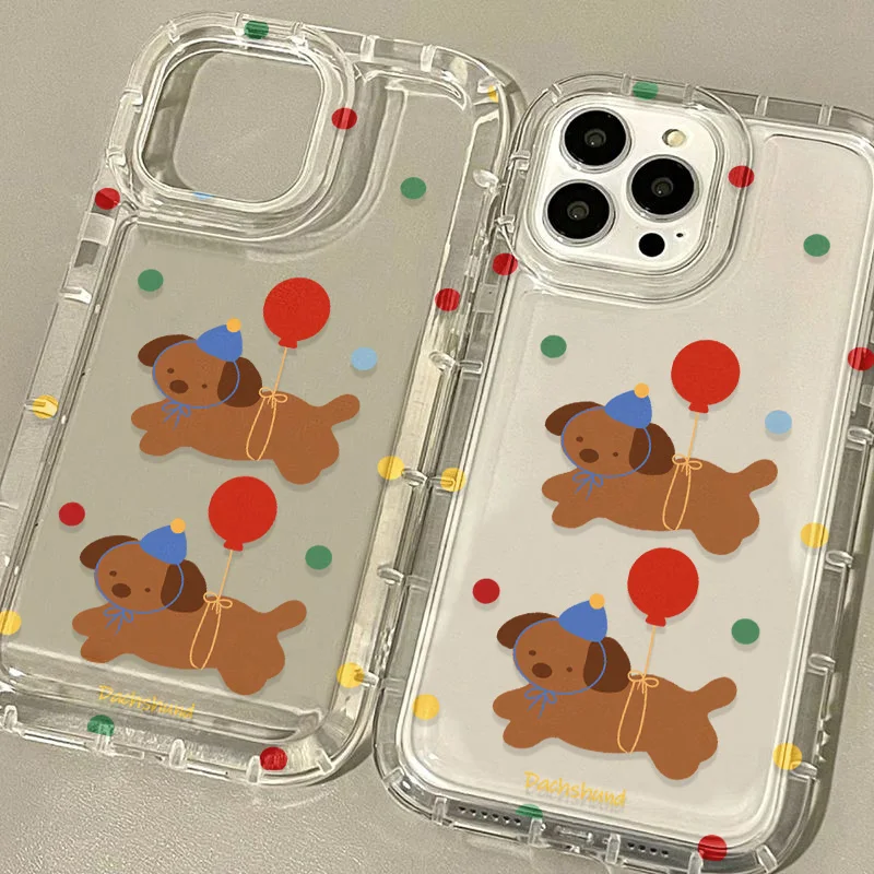 Cartoon Sausage Dog Phone Case For iPhone 17 Pro Case iPhone 14 16 11 13 12 15 Pro Max Air 16E XR 7 8 Plus SE Shockproof Cover