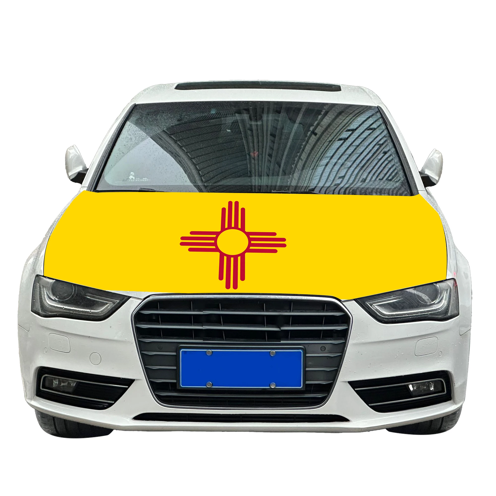 New Mexico Car Hood Cover Flag  Universal Size Elastic Polyester 120x150cm for Car Decor