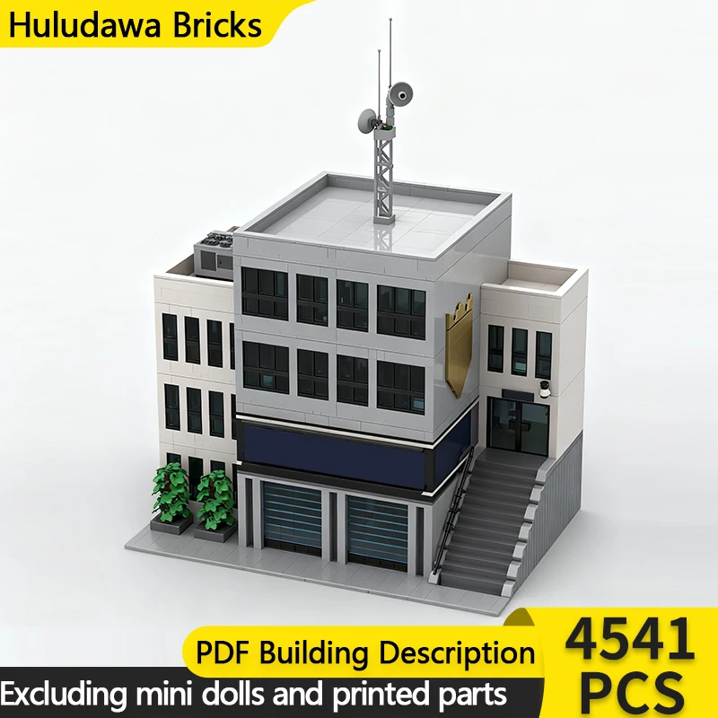 

City Street View Model MOC Building Bricks Modern Police HQ Modular Technology Children Holiday Gifts Assemble Toys Suit