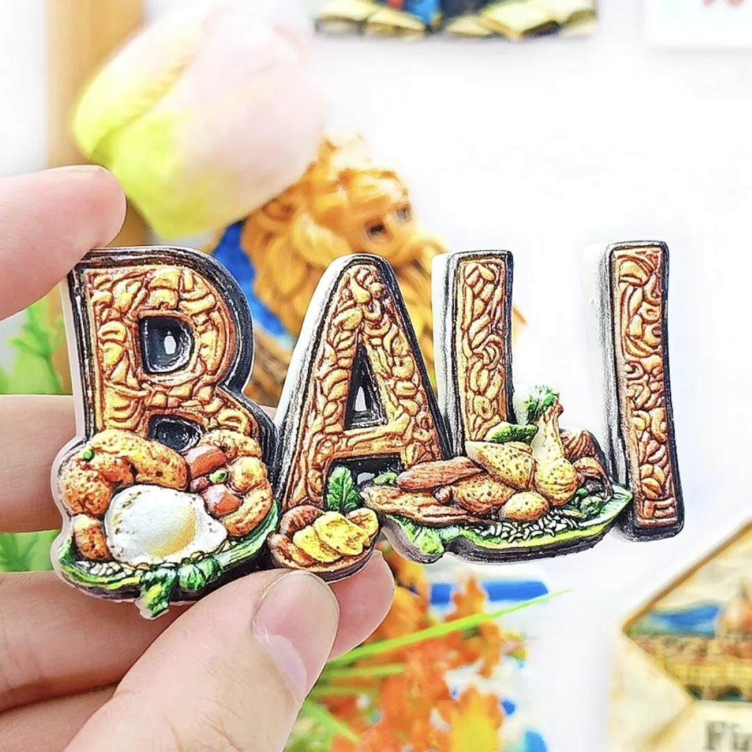 آسيا اندونيسيا بالي الراتنج ثلاثية الأبعاد مغناطيس الثلاجة السياحة تذكارية الثلاجة ملصق الحرف اليدوية هدية الديكور #4