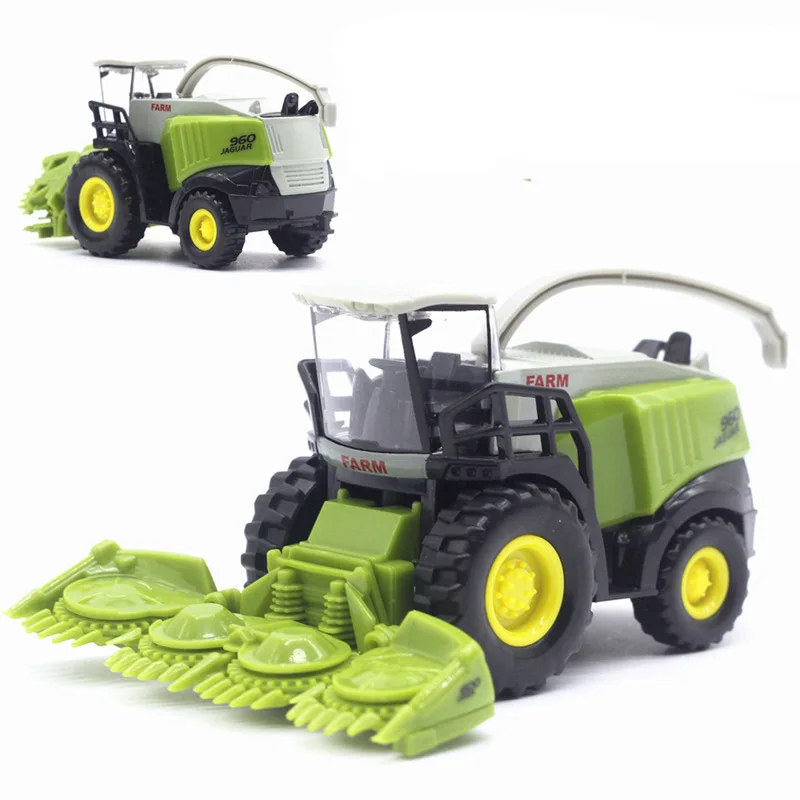 B075 Metal Farm Truck Agricultural Harvester Car Model Kids Toy Vehicles Farmer Tractors Car Educational Toys For Children 1:42