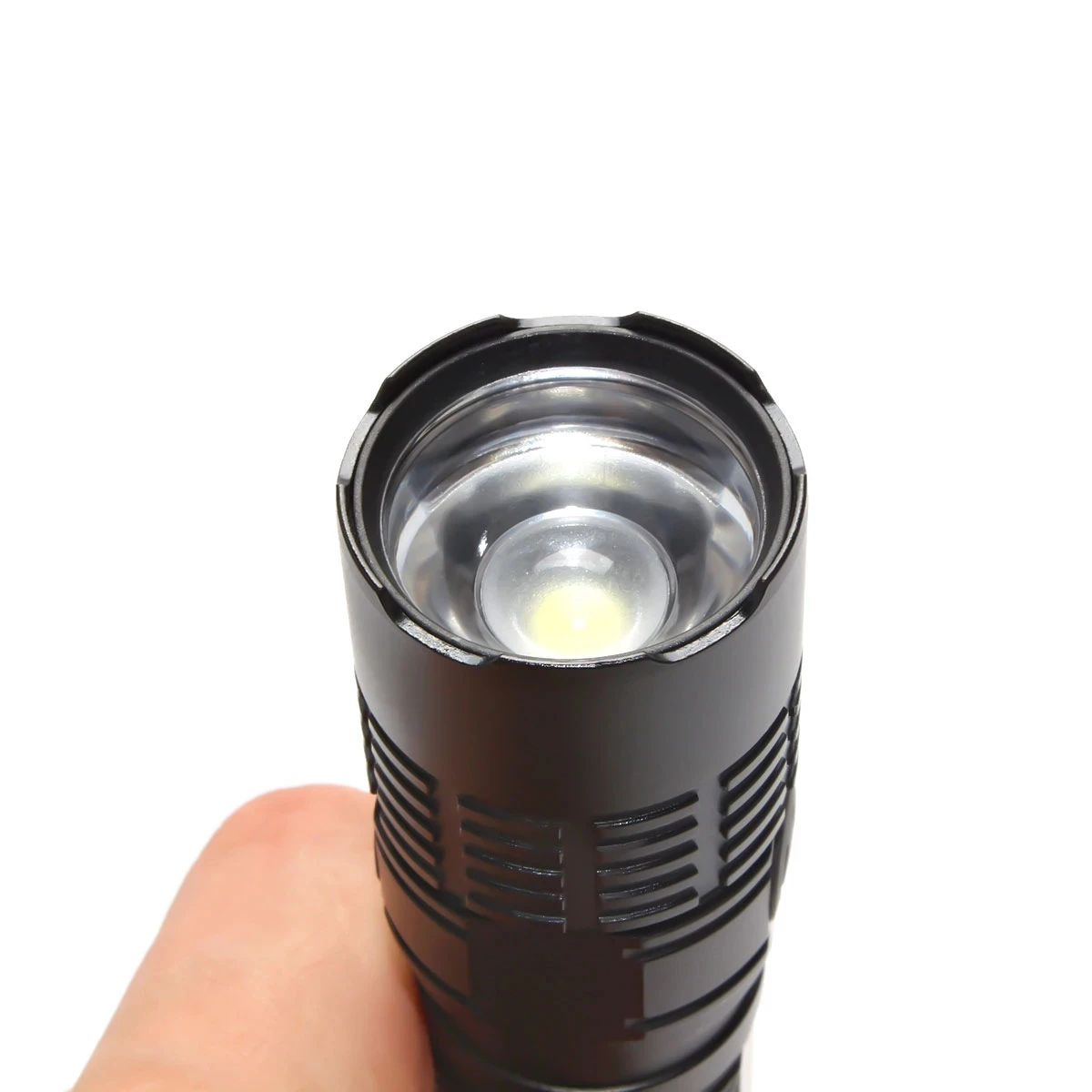 S11 Zoomable USB C Rechargeable 18650 LED Flashlight  XPL 1200lm with Power Indicator and Magnet Tail