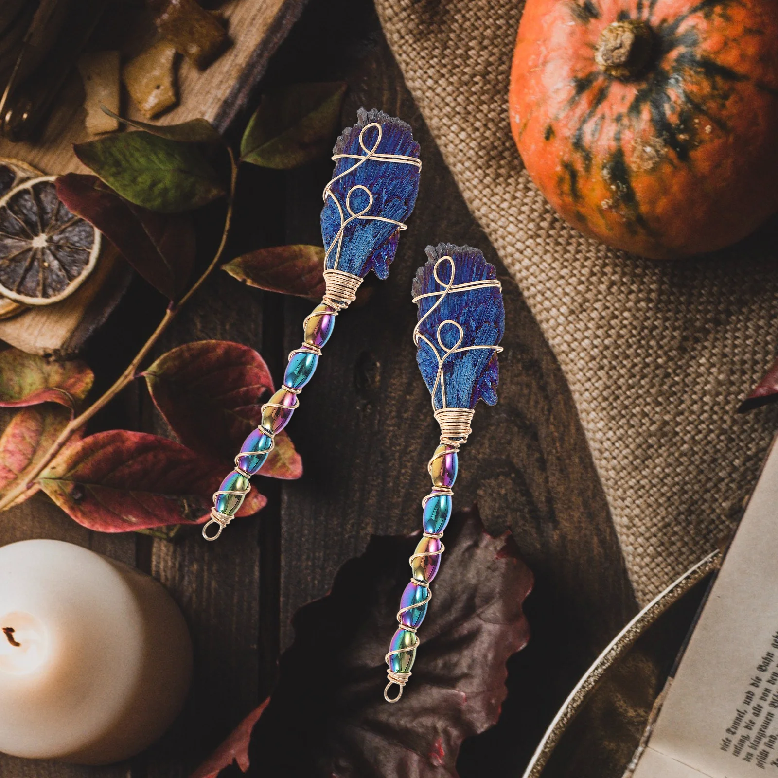 

Halloween Witch Broom Pendant Crystal Material Practical Unique Design Elegant Jewelry Making DIY Broom