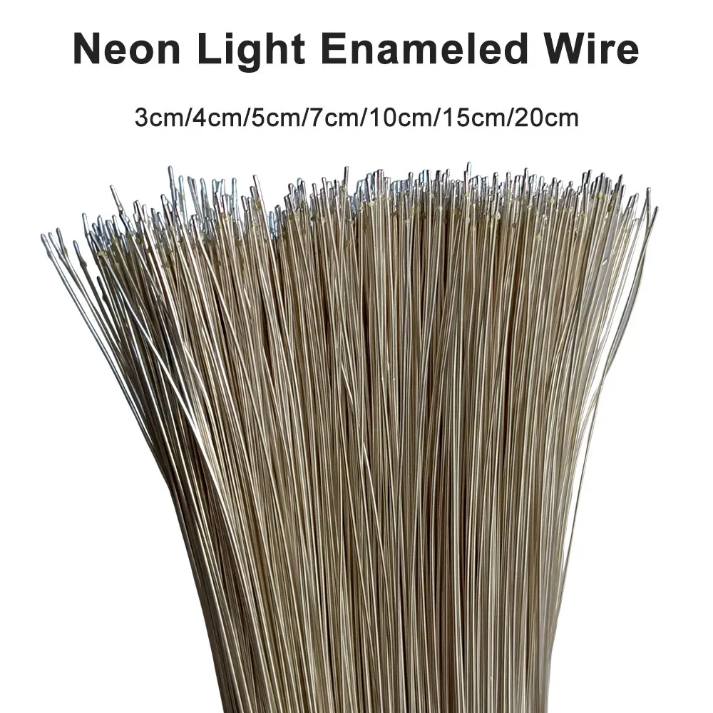 2000PCS Enameled Wire LED Neon Light Welding Wire 3/4/5/7/10/15cm Silver Color Middle Connector For 12V 24V Neon Lamp Soldering