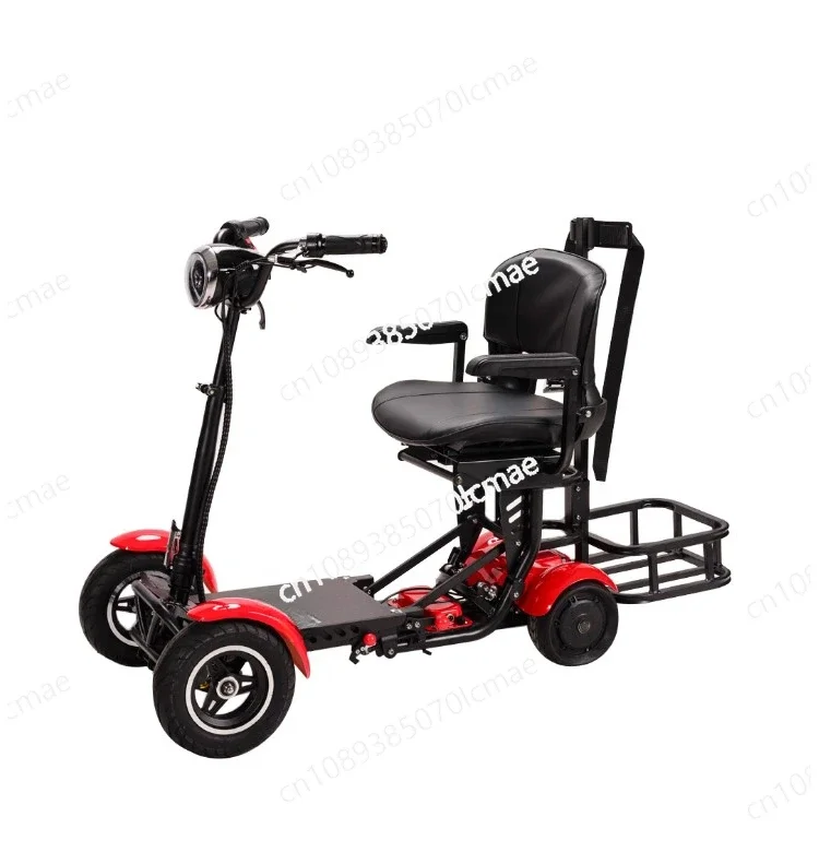 Elderly Scooter Four-wheel Foldable Lightweight Small Elderly Scooter Suitable for Household Elderly Scooter Folding