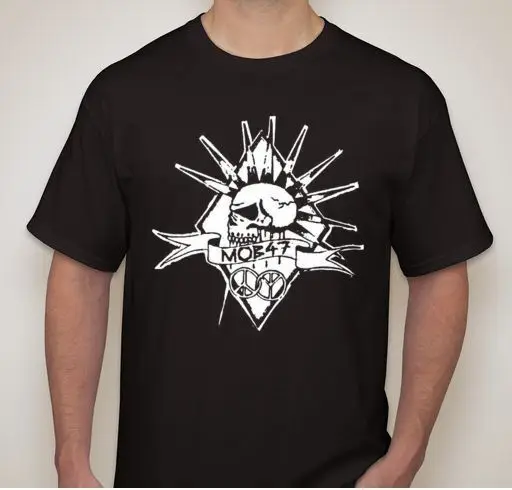 MOB 47 mohawk skull Punk rock hardcore thrash band T shirt tee