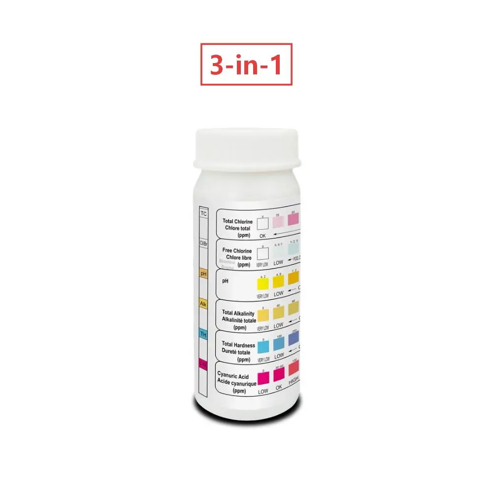 3/4/5/6-in-1 Pool Water Test Strips for pH Residual Total Alkalinity Calcium Hardness Cyanuric Acid Bromine DPD Method