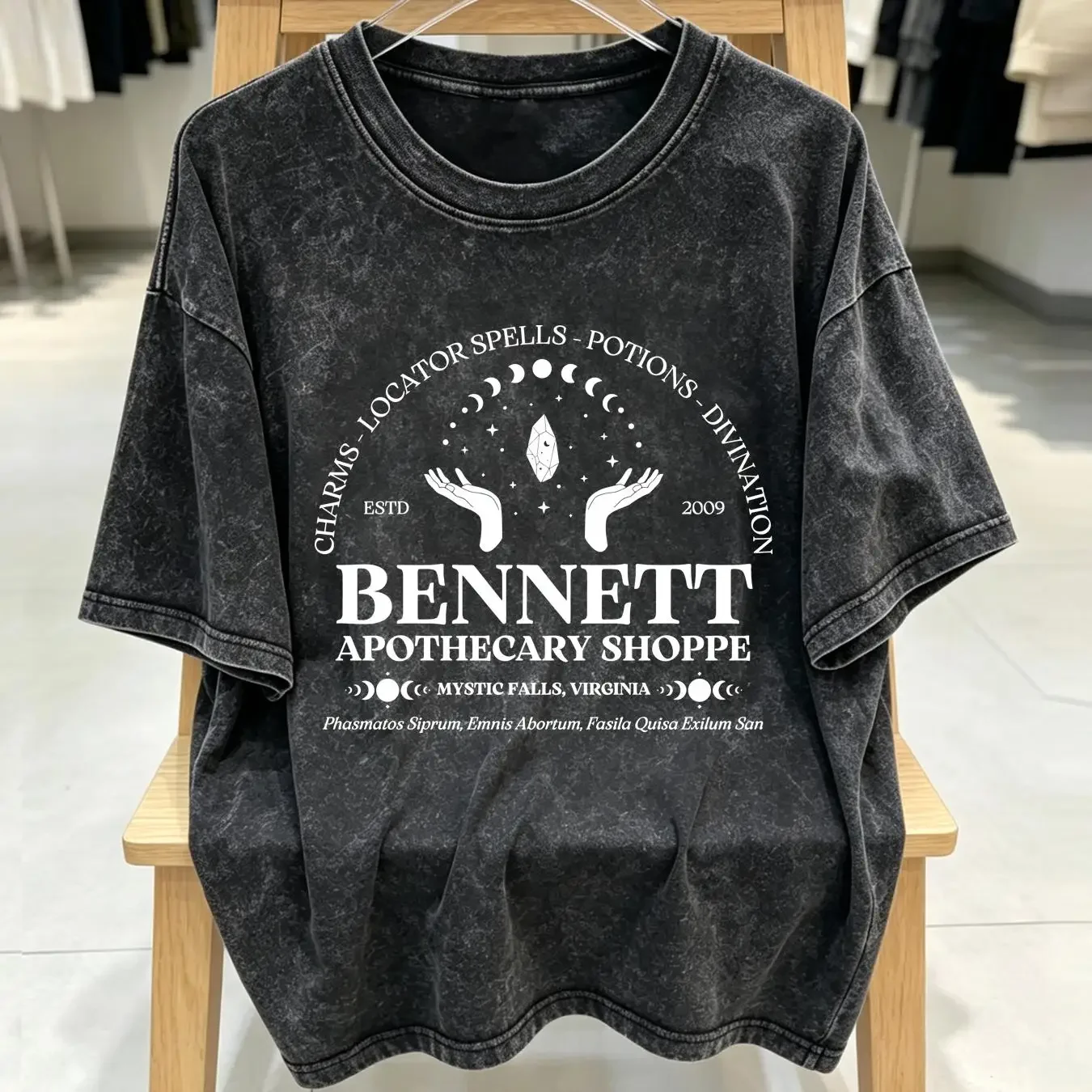 washed T Shirt Bonnie BennetT Mystic Falls The Vampire Diaries Damon Salvatore Team Stefan long or short sleeves vintage