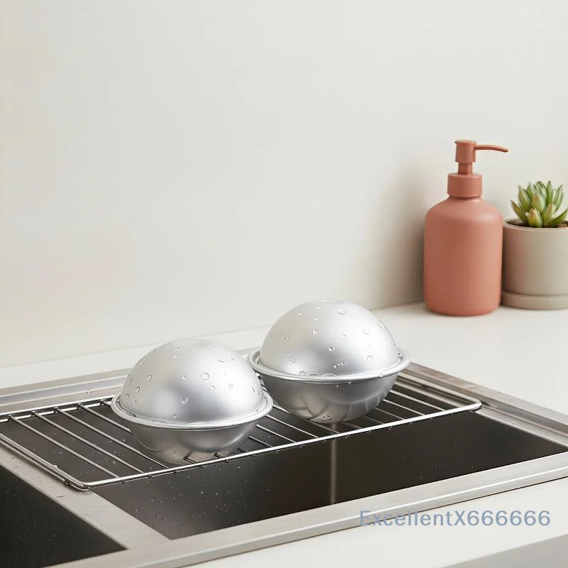Aluminium Alloy Semicircle Cake Mold Easy to Clean Non-Stick for Egg Tarts Pudding Ice Cream Home Dessert Making