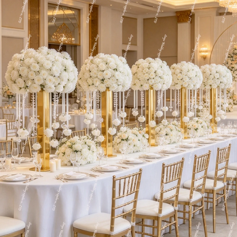 3-10psc 60-114cm Metal Arch Stand flower Display Gold Frame Backdrop Hanging Floral Display Rack Balloon candleholder cake Stand