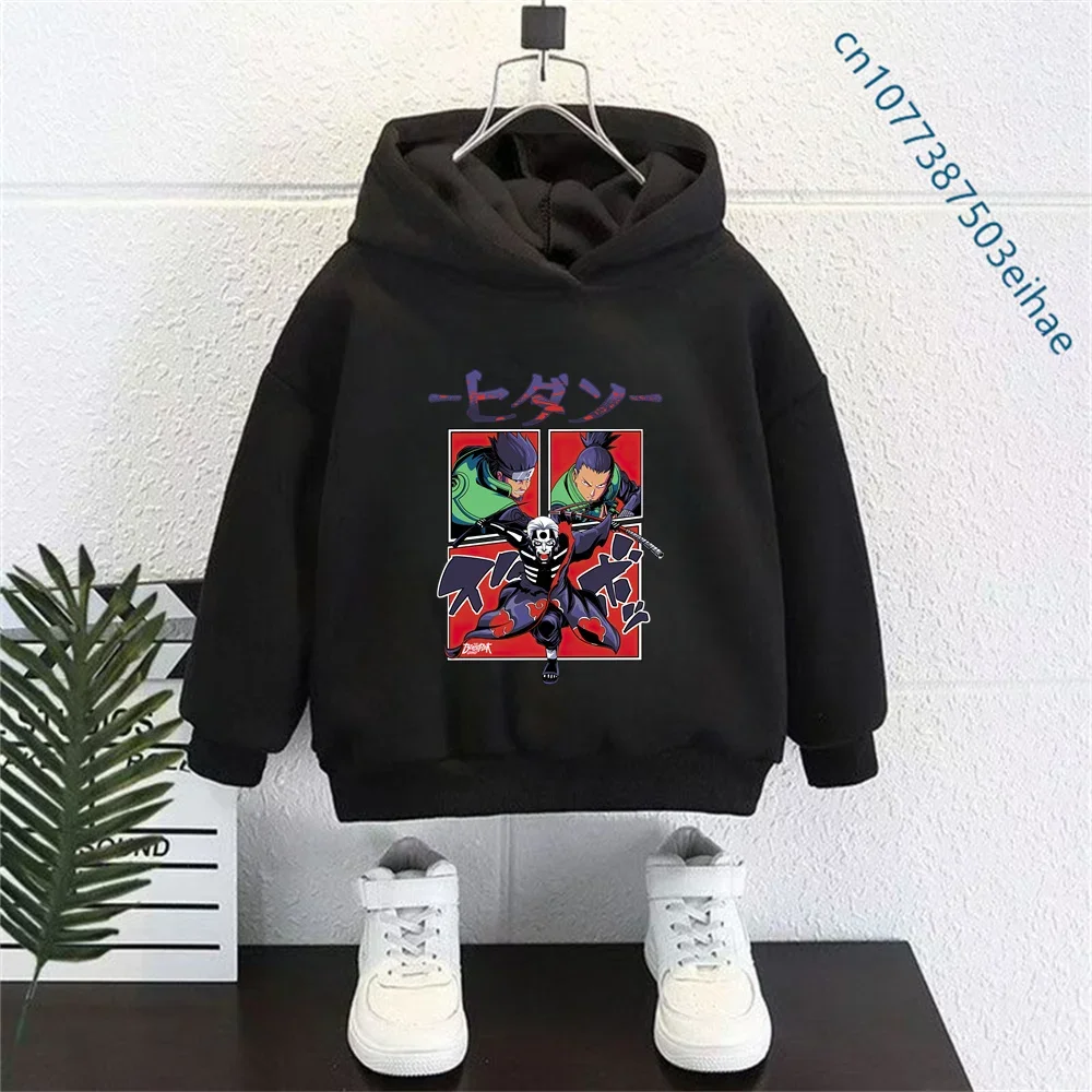 Naruto Kids Hooded Pullover Sweatshirt - 2026 Harajuku Style Long-Sleeved Hoodie for Boys and Girls - Spring/Autumn Fashion Top