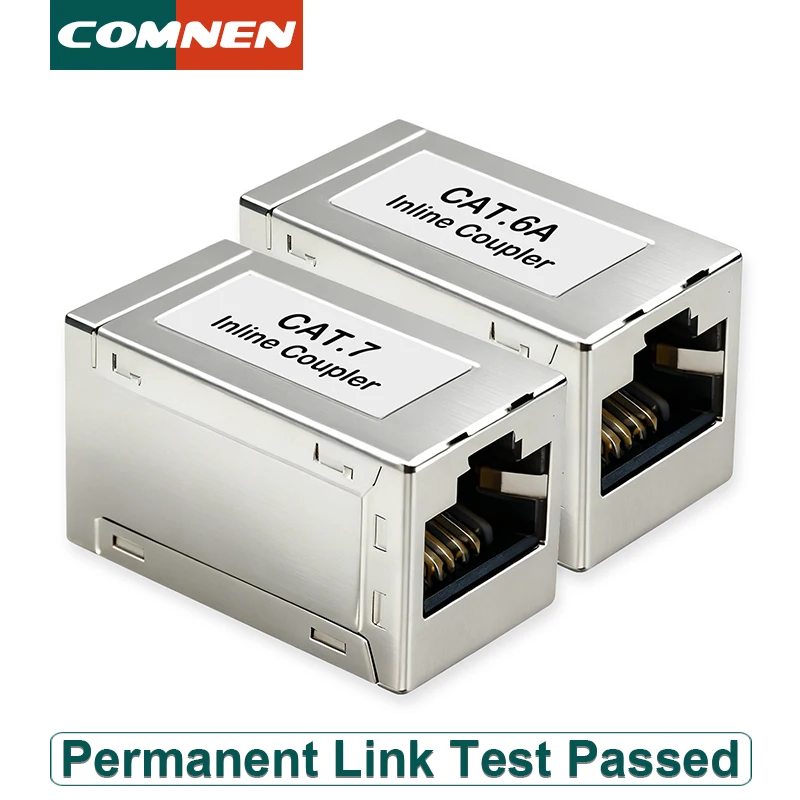 COMNEN RJ45 Female to Female  CAT6/6A Shielded Keystone Coupler Inline Ethernet Coupler Ethernet Extender Adapter Ethernet Cable