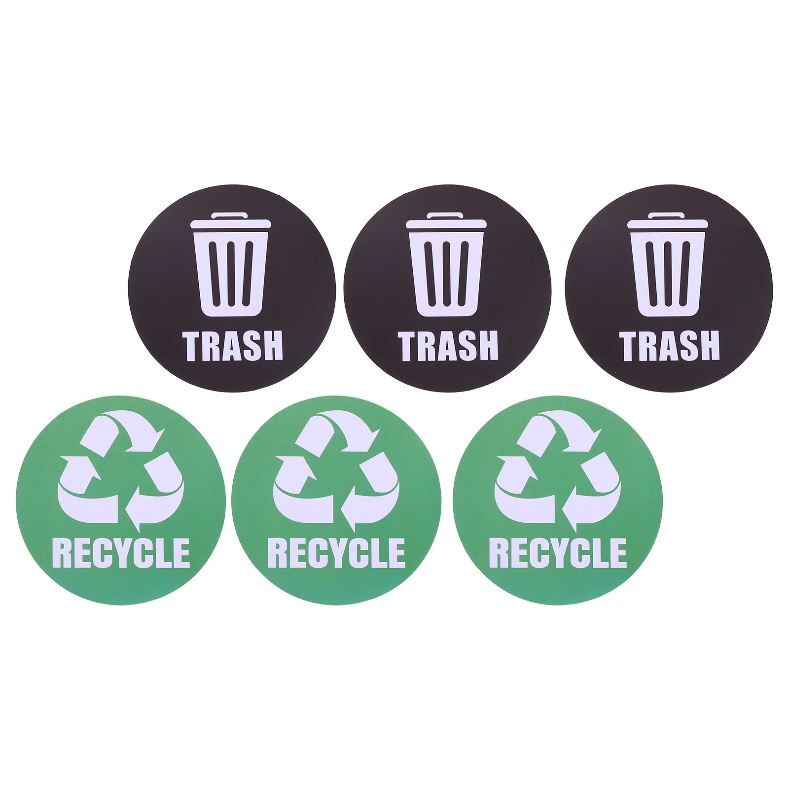 6pcs Trash Can Sorting Stickers Garbage Recycling Labels Apartment Commercial Use Waterproof PVC Vinyl Decals Easy