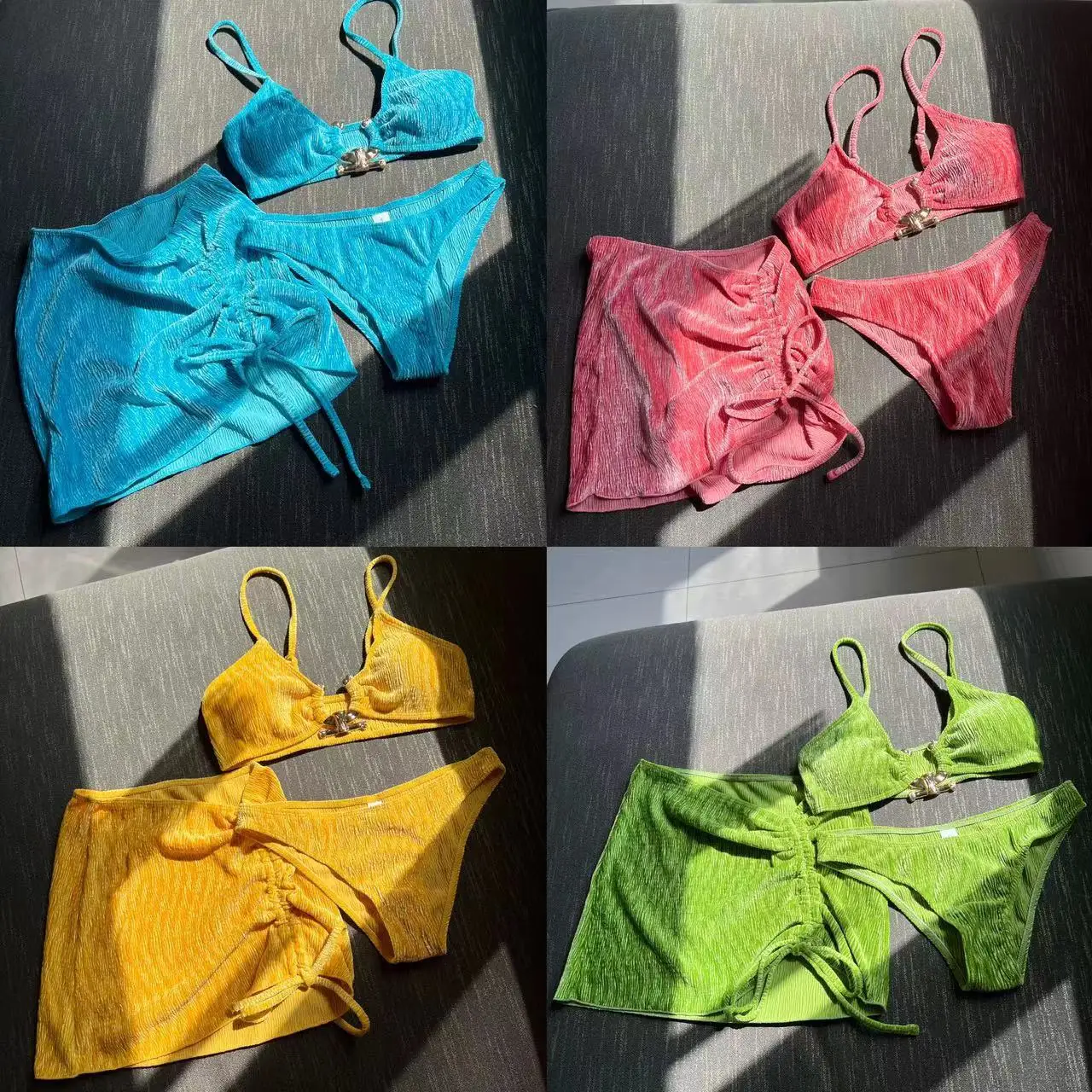 

Новый летний маленький свежий купальник из трех частей, купальник-бикини