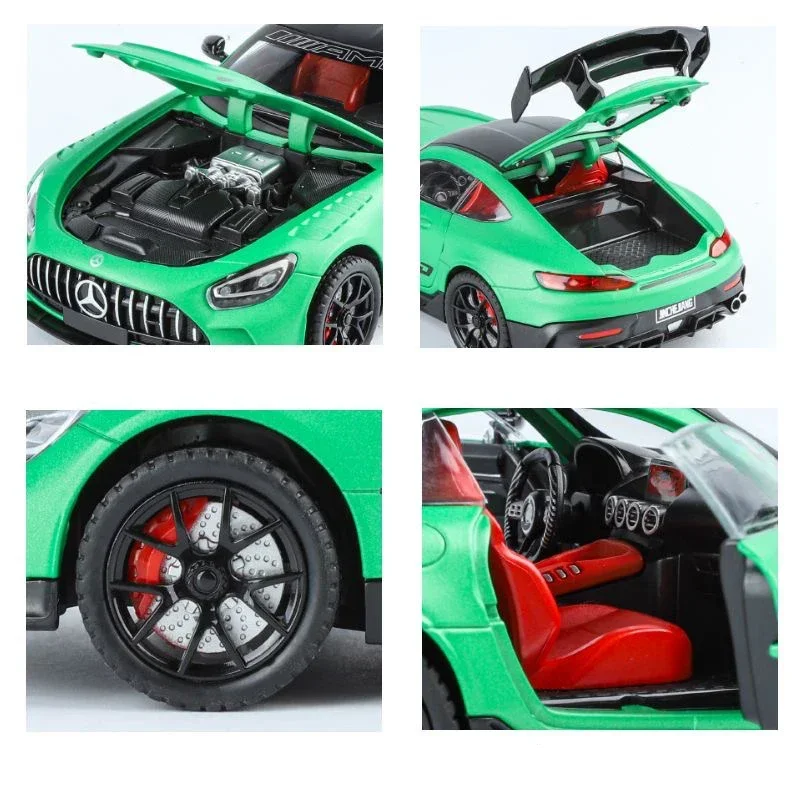 1:24 Mercedes-Benz AMG GT Alloy Superscar Diecast Metal Scale Model Vehicles Sound＆Light Collection Childrens Toy Gifts