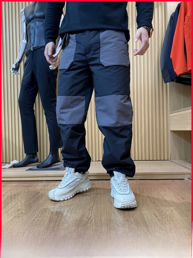 

Outdoor Workwear Cotton Trousers Men's Women's Casual Winter Warm Thermal Patchwork Design Straight Leg Long Pants Polyester ...