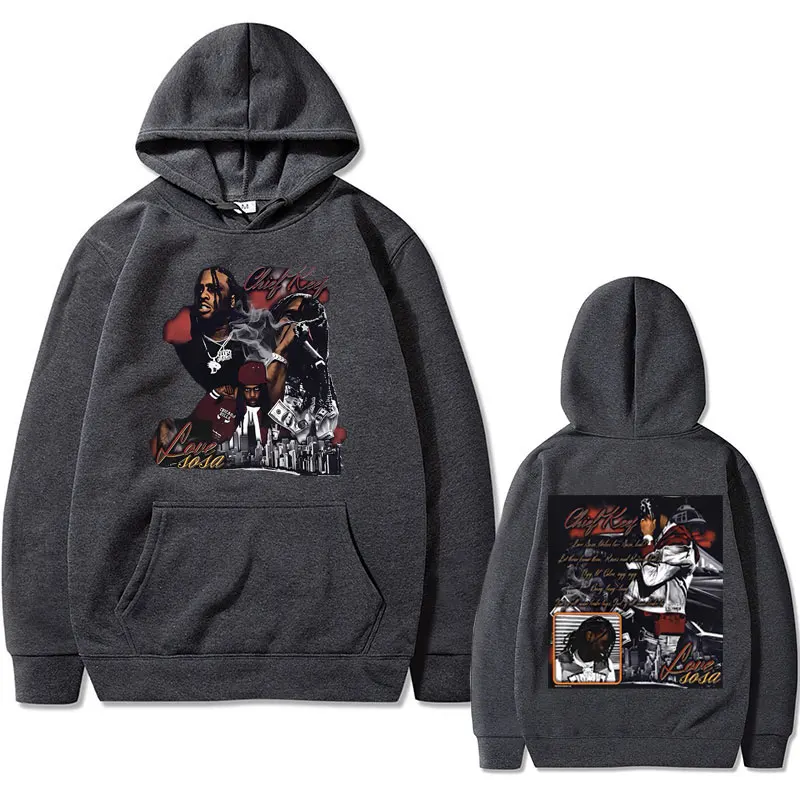 Rapper Chief Keef Double Sided Print Hoodie Men's Cool Streetwear Men Hip Hop Fashion Sweatshirt Male Vintage Oversized Hoodies
