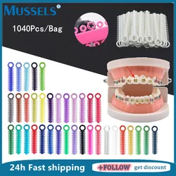 1040PCS=40Sticks Dental Orthodontic Elastic Ligature Ties Colorful Bands for Brackets Braces Dentistry Treatment Elastomeric Tie