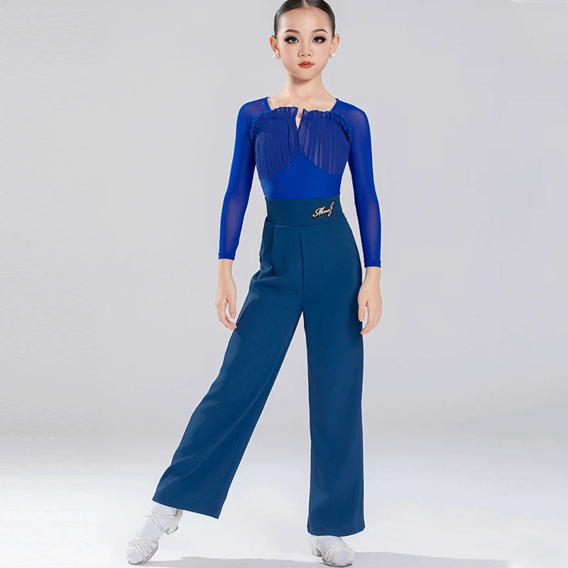 

Детские костюмы для латинских танцев с длинными рукавами, детский костюм для соревнований по бальным танцам, одежда для латинских танцев для девочек