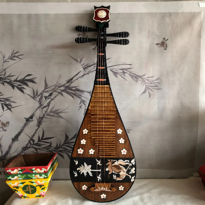 88CM Traditional Painting Pipa Retro Chinese Ethnic Lute Adult Beginners Children Performance Pipa Handmade Musical Instruments