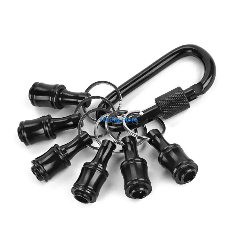 

F92C 6pcs 1/4 "шестигранники шестигранника Шанк -сквердривер Удлиняющий стержень с карабинером