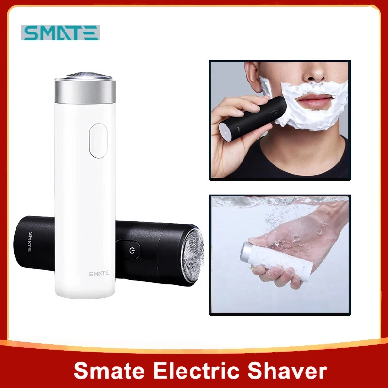 Original Smate Electric Shaver Portable Men Flex Razor Dry Wet Shaving Machine For Men USB IPX7 Washable Three Leaf Comfy Clean