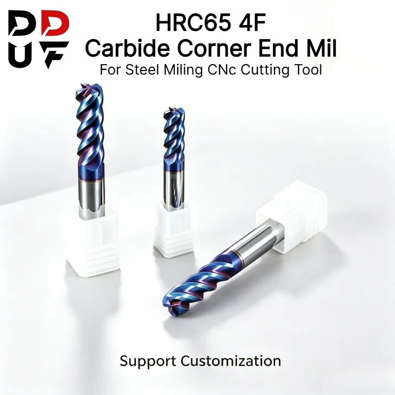 4 Flutes Corner Radius End Mill CNC R Bullnose Cutter Tungsten Carbide Steel Metal Router Tool R0.5 Surface Machining R1 R0.2