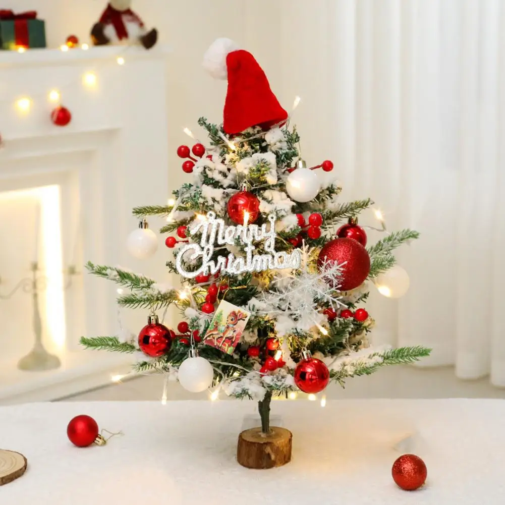 Tabletop Christmas Tree Battery Operated Mini Christmas Tree Set with Ornaments for Home Decor Tabletop Xmas for Office for Home