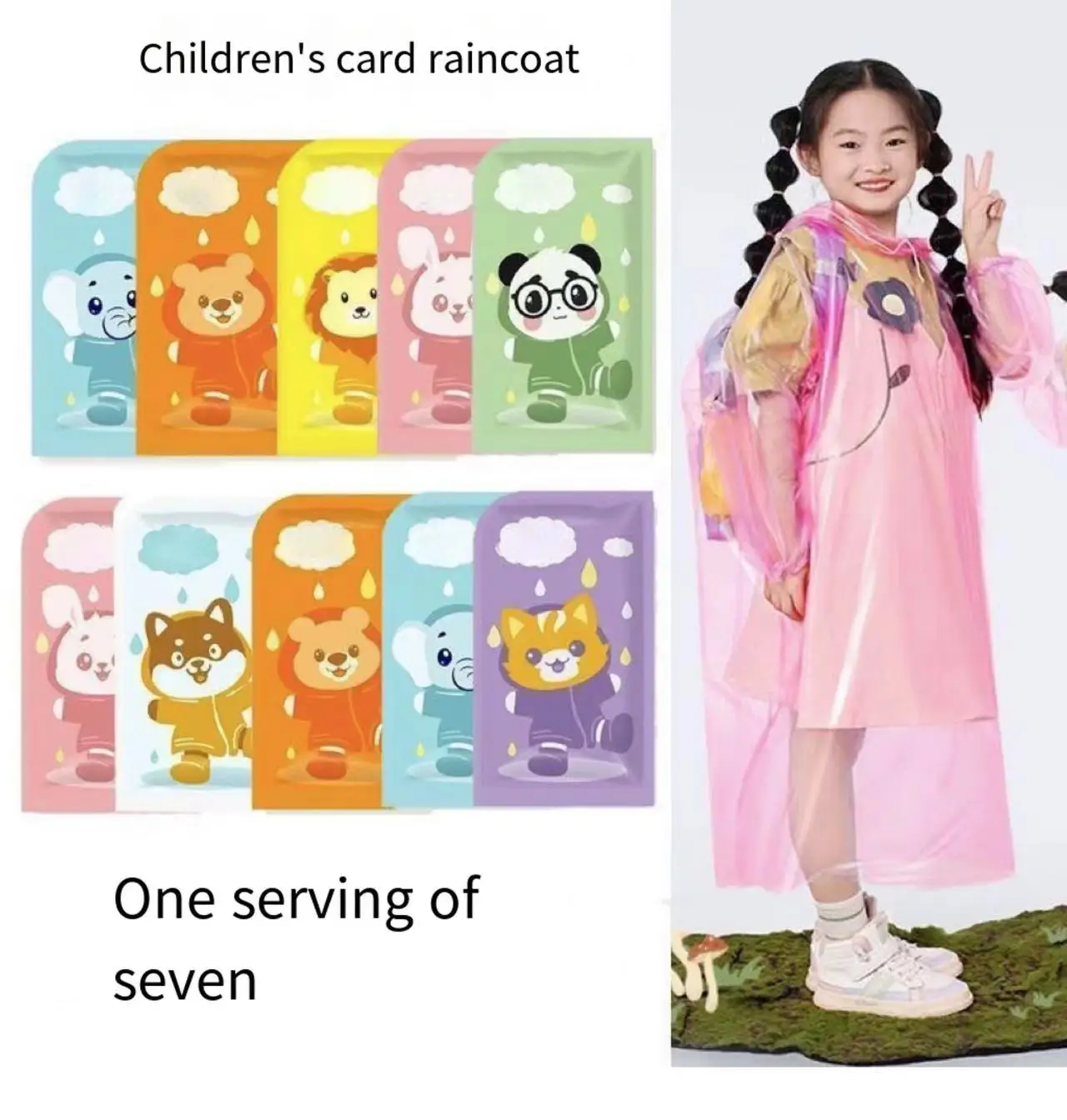 

One-time thickened whole body raincoat for children necessary for travel students rafting