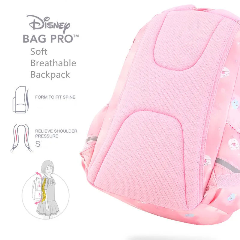 Genuine Disney Leisure School Bags For Girls Grade 3-6 Middle Student Shoulder Orthopedic Backpack Large Capacity Light Mochila