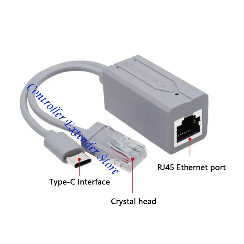 N84B IEEE802.3AF/AT USB C POE Splitter 48V 5V Fuente alimentación para teléfonos inteligentes
