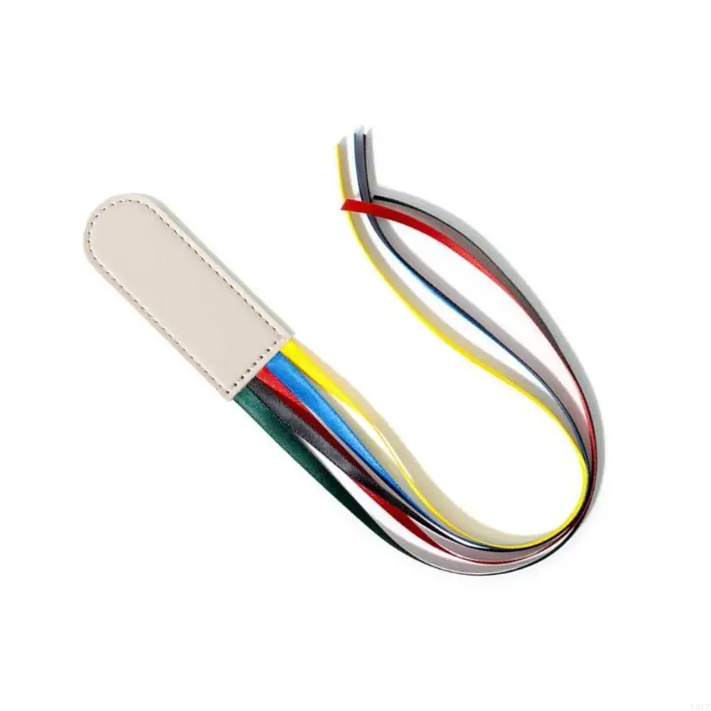 Y5LC Ribbon Bookmarks Trang Kinh Thánh Markers Da Bookmarks với 5 dải băng màu