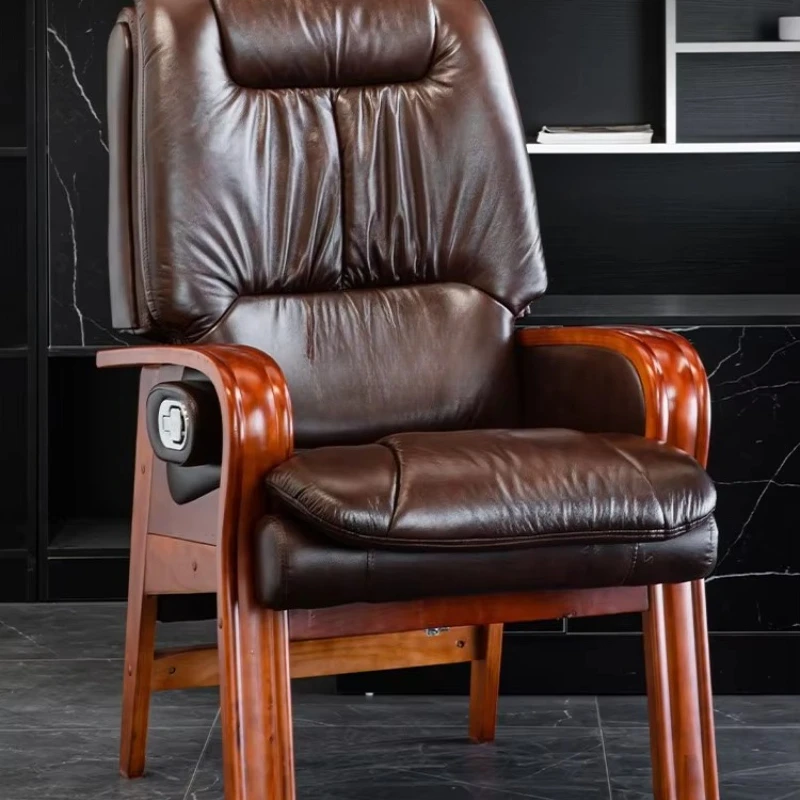 yjq high-end business office chair leather comfortable home study computer seat