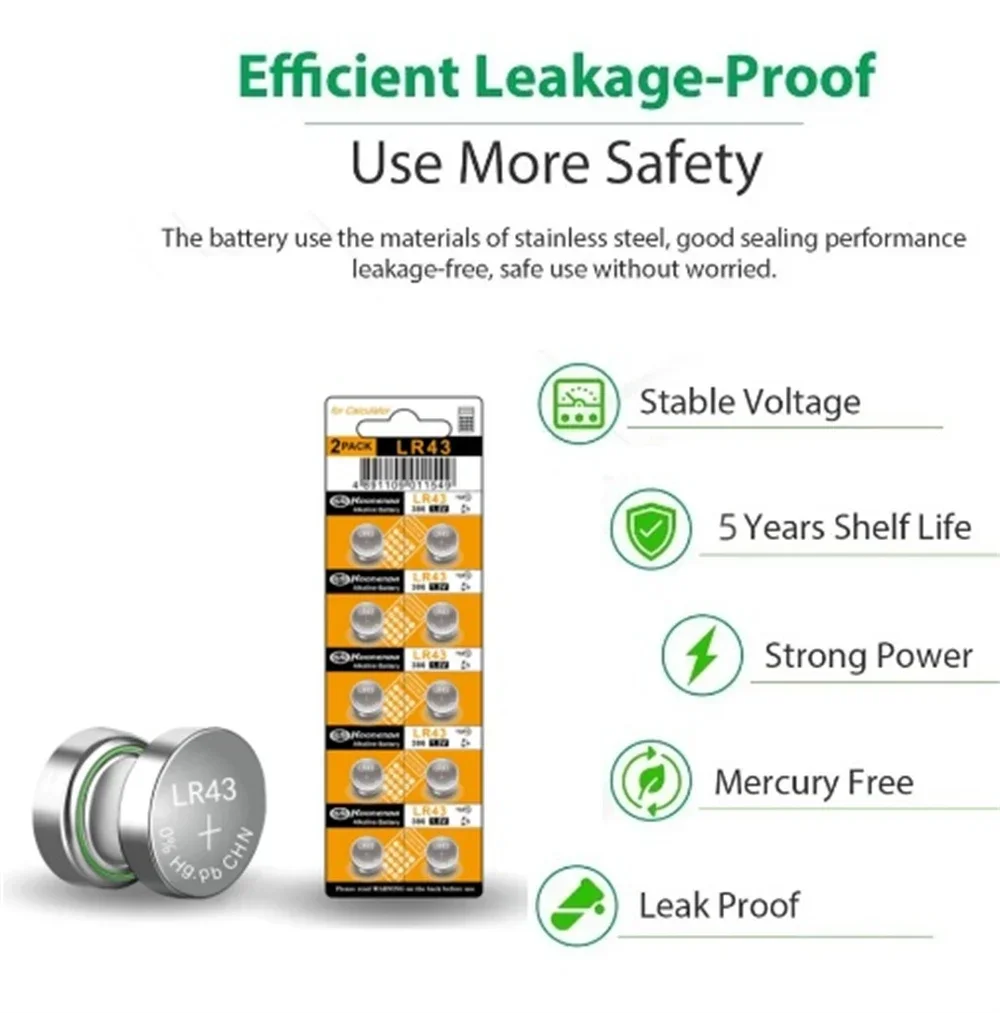 5-50Pcs 1.5V LR43 B…