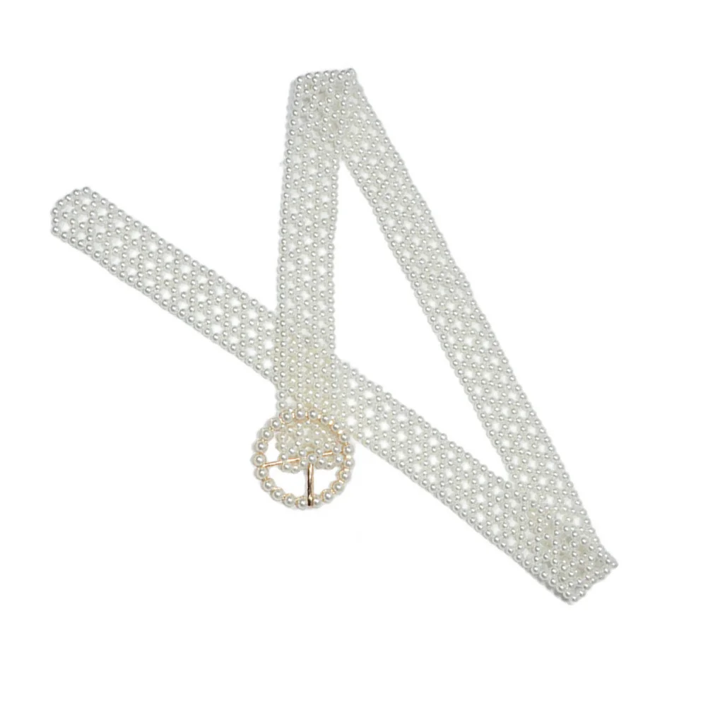 1 قطعة حزام خصر نسائي لؤلؤي حزام خصر أنيق حزام ملابس مزخرف حزام خصر أنيق للنساء #3