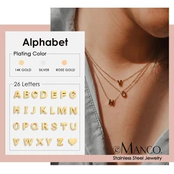 eManco Initial Charm 26 English Letter Necklace Stainless Steel DIY Alphabet Pendant Name Chain Jewelry