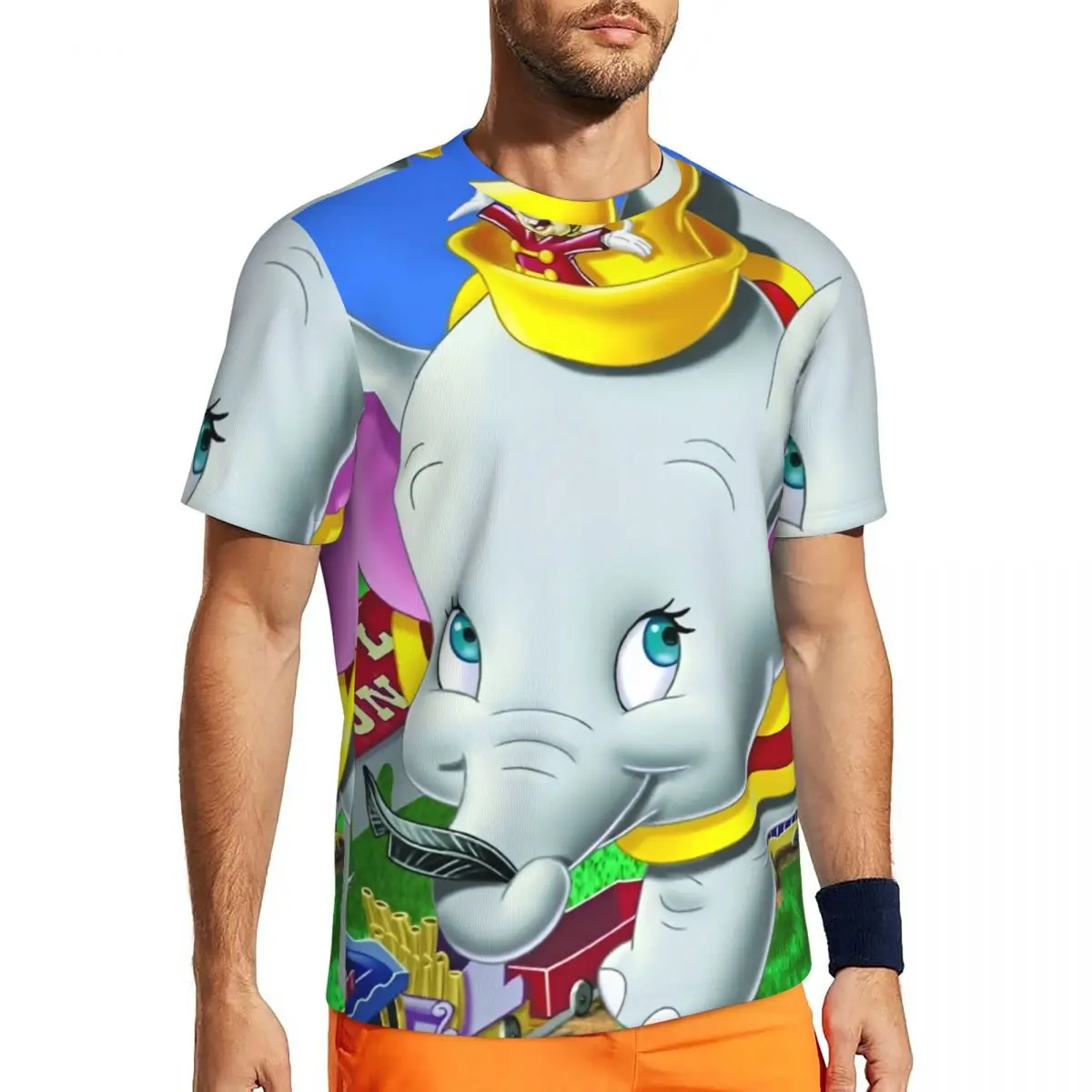 

Dumbo Cartoon Running T-Shirt Beach Y2K Casual T-Shirts Trendy Cool Tee Shirt For Male Custom Top Tees Big Size 5XL 6XL