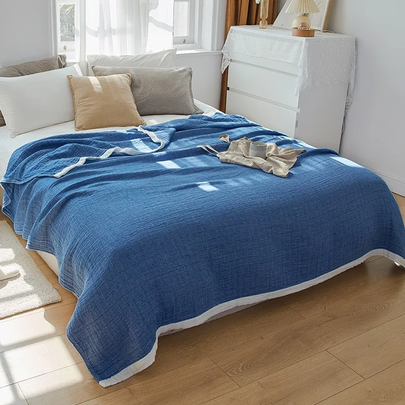 29 Colors 100% Cotton Muslin Bed Cover Home Textile Adult Kids Muslin Bed Blanket Home Sofa Bedspread Throw Blankets for Beds
