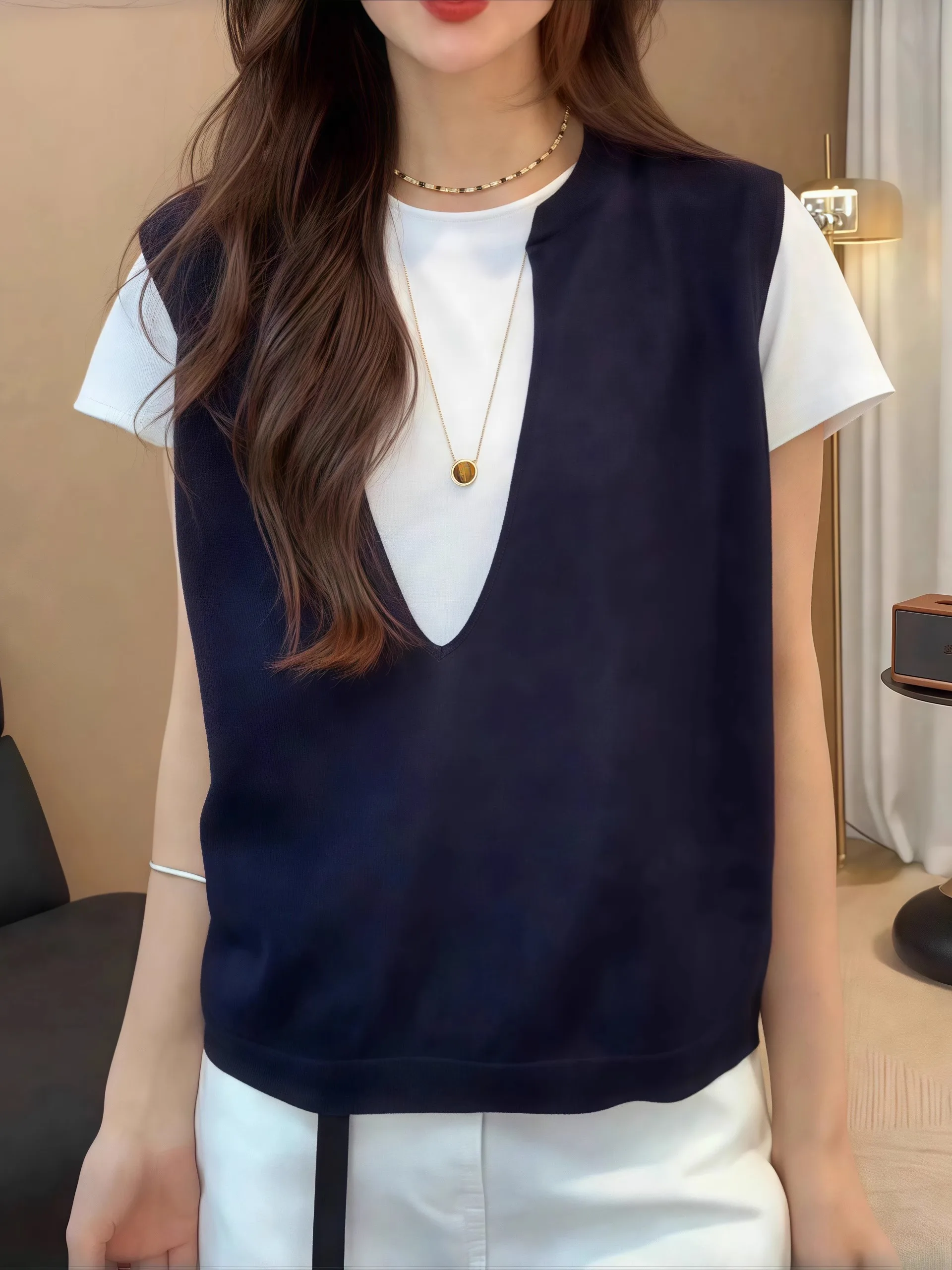 

Модная женская трикотажная футболка больших размеров с коротким рукавом, свободного кроя, с эффектом стройности, летняя новинка, повседневная, удобная