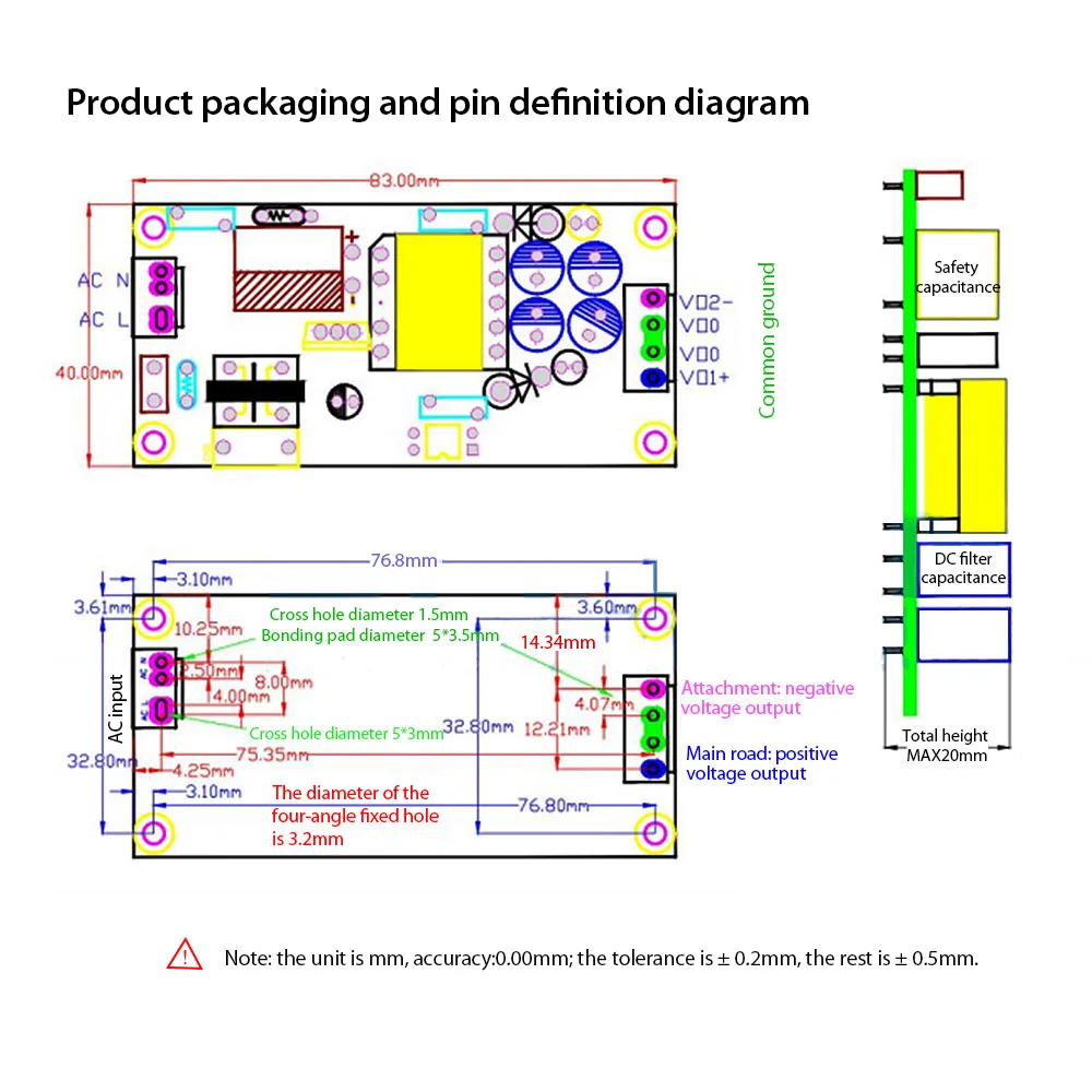 Buck Voltage Converter Board Dual Output Step Down Power Supply Module AC 85V-265V to DC +/-5V +/-12V +/-15V Voltage Regulator